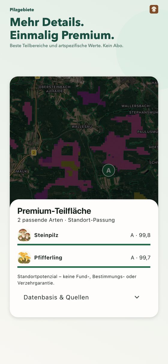 Premium-Teilfläche mit zwei passenden Arten und ihrer Standort-Passung